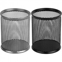 Подставка для ручек металлическая перфорированная, черн.