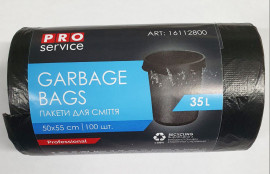 Мішки для сміття на 35л. 50*55см*100шт/рул. HD, 6,5мк., чорн.