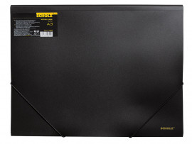 Папка на гумках пластикова А3, чорн.