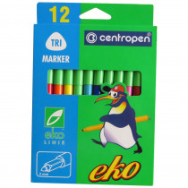 Фломастери, 12 кольорів., Еко 2560, асорті