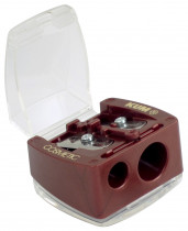 Точилка косметична, пластикова, з двома отворами, асорті