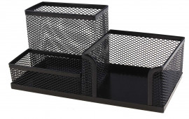 Підставка-органайзер 203x105x100мм., на 3 відділення, металева, чорн.