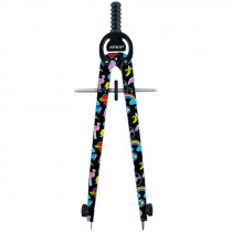 Циркуль металлический с принтом + грифель в футляре, 165 мм