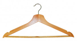 Вешалка деревянная для одежды, с перекладиной, 44,5см. х 1,2см. х 23см.