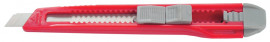 Нож канцелярский малый 9мм., пластиковый корпус, красно-серый