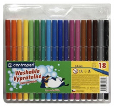 Фломастери, вентильований ковпачок, 18 кольорів.