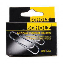 Скрепки 28мм., никель., круглые с загибом, 100шт., картон. уп.