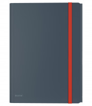 Папка на гумках Leitz Cosy, A4, PP, до150 арк., з 3 клапанами, сірий