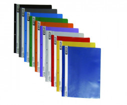 Скоросшиватель с прозрачным верхом А4, с перфорацией, ассорт.