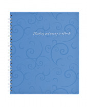 Зошит на спіралі В5, 80арк., клітинка, Barocco, пластикова обкладинка, блакит.