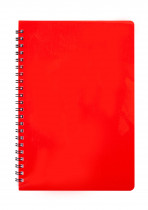 Тетрадь на спирали В5, 80л., клетка, GLOSS, пластик. обложка, красн.