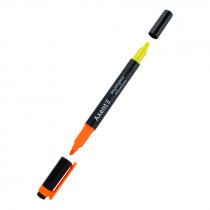 Маркер текстовий Highlighter Dual 2534-A, 2-4 мм клиноп., помаран+жовт.