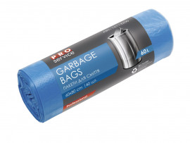 Мешок для мусора на 60литров, 60*80см.*40шт/рул. HD, син.