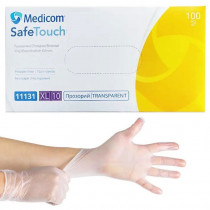 Рукавички вінілові без пудри SafeTouch 11131, розм. XL, 100шт./уп., прозор.
