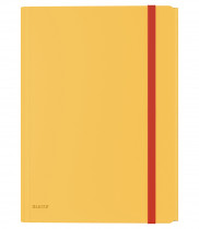 Папка на резинках Leitz Cosy, A4, PP, до 150л., с тремя клапанами, желт.