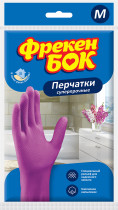 Перчатки латексные для уборки суперпрочные розов. M средние