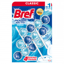 Туалетный блок для унитаза BREF Сила Актив Океанская свежесть, 50г.*3шт.