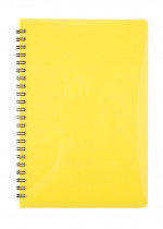 Тетрадь на спирали В5, 80л., клетка, GLOSS, пластик. обложка, желт.