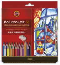 Карандаши цветные, 36цв., художественные, POLYCOLOR