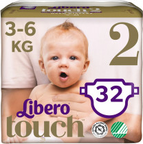 Подгузники детские Libero Touch 2 (3-6 кг), 32шт/уп. (7322541070315)