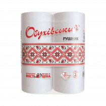 Полотенца рулонные 2-х сл., целлюлоза, 38отр.(23*22см.), 2шт./уп., бел.